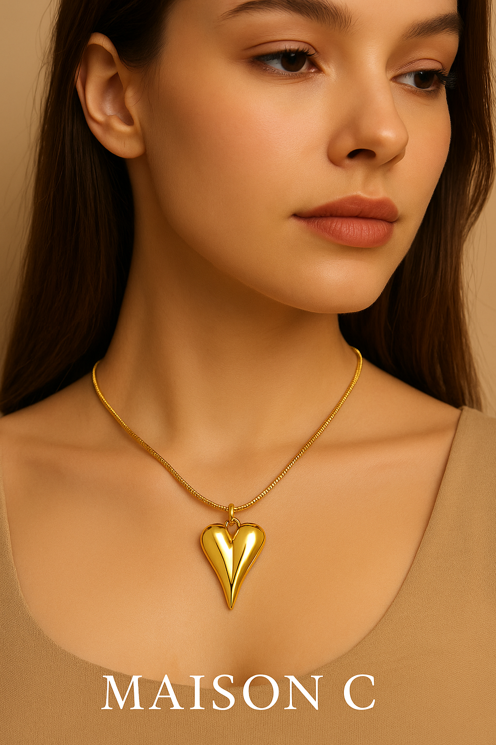 Collana “Cœur Doré” – Maison C | Oro 18K effetto specchio